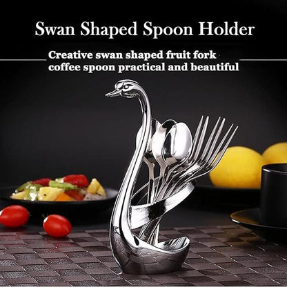 Swan Base Fork Holder With Fork Set for  Kitchen & Home D�cor