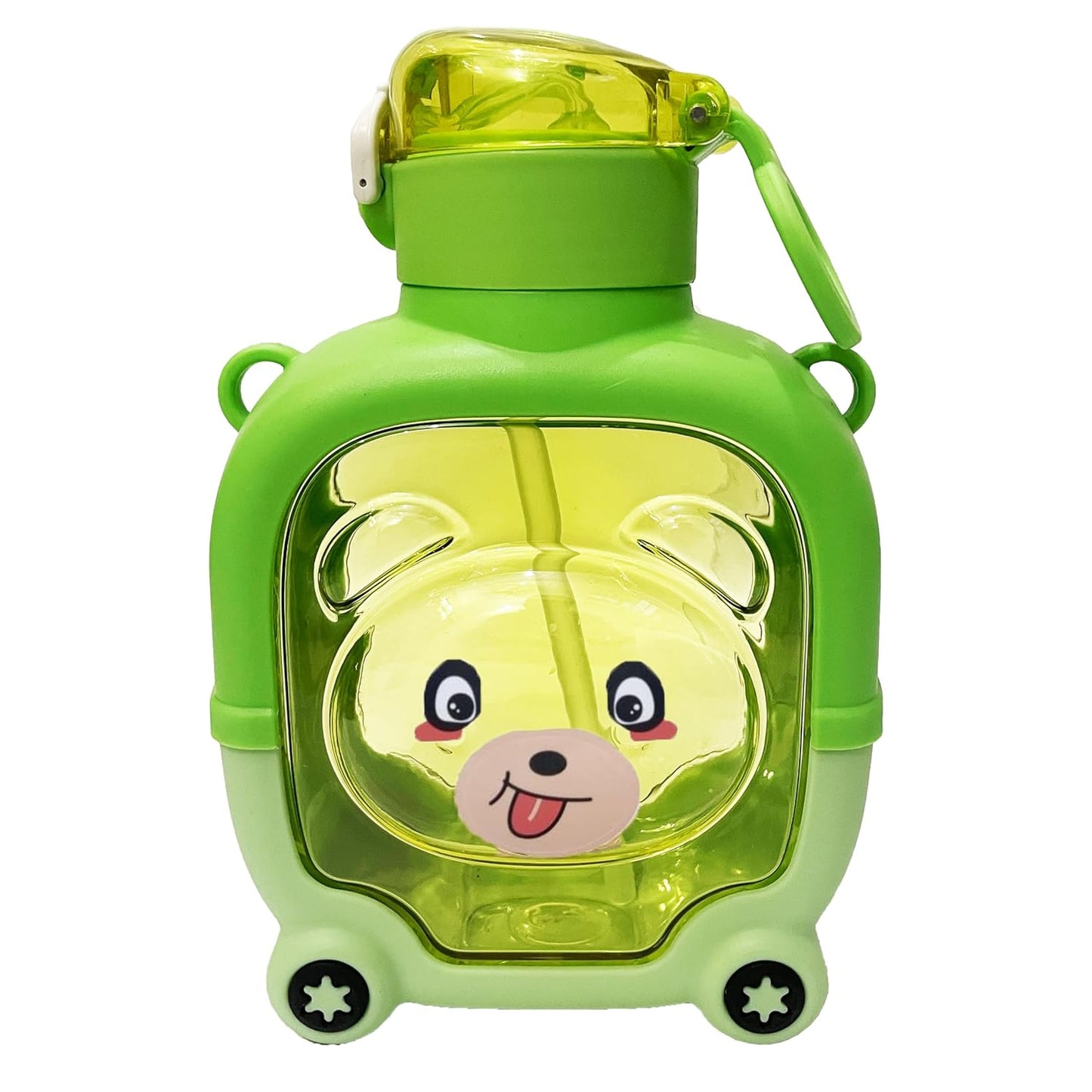 Premium Bear Shape Kids Sipper Bottle | Anti-Leak Water Bottle with Straw & Strap